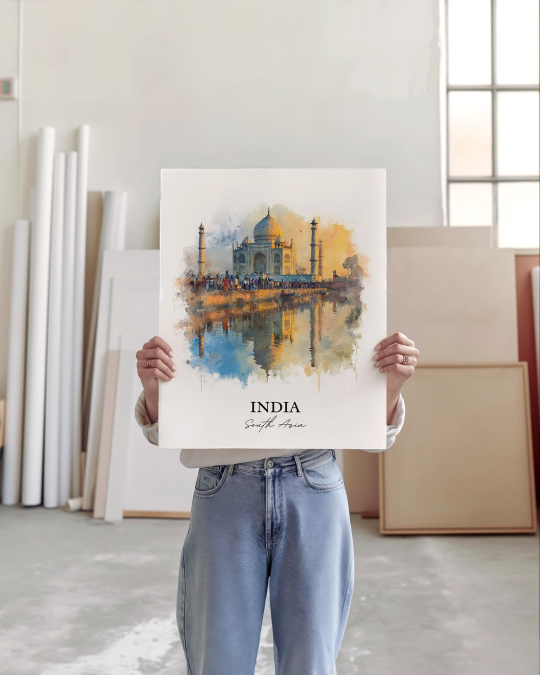 India Wall Art, India Print, India Watercolor Art, New Delhi Gift, Travel Print, Travel Poster, Housewarming Gift