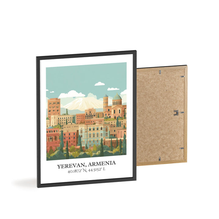 Yerevan Art, Yerevan Retro Travel Art, Yerevan Home Decor, Armenia Gift, Armenian Travel Art, Travel Prints, Housewarming Gift