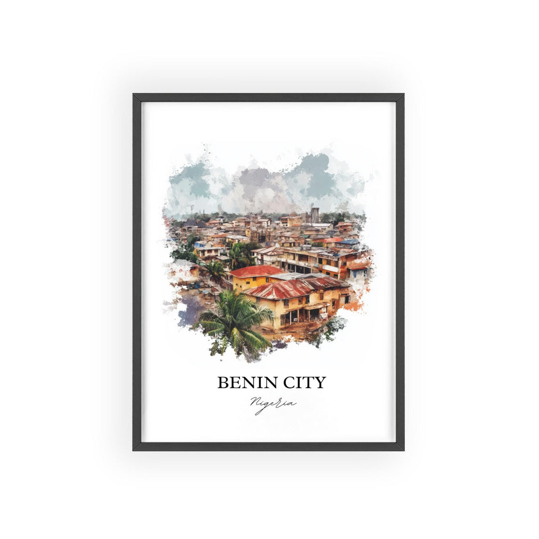 Benin City Wall Art, Nigeria Print, Nigeria Watercolor At, Benin City Gift, Travel Print, Travel Poster, Housewarming Gift