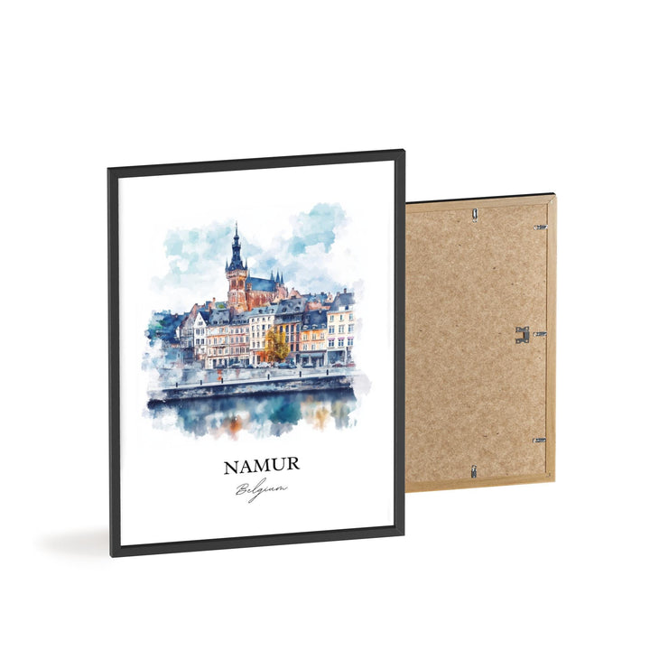 Namur Wall Art, Wallonia Region Print, Belgium Watercolor Art, Namur Belgium Gift, Travel Print, Travel Poster, Housewarming Gift
