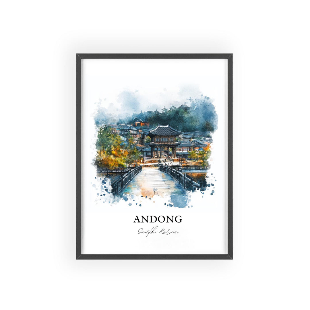 Andong Travel Print Wall Art Nakdong River Wall Hanging Home Décor Andong-Si Gift Art Lovers South Korea Art Lover Gift Andong Poster