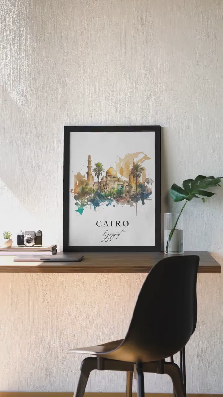 Cairo: A Stunning Watercolor Gallery Wrap of Egypt's Enchanting Capital City