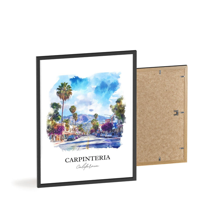 Carpinteria Wall Art, Santa Barbara Print, California Watercolor Art, Carpinteria CA Gift, Travel Print, Travel Poster, Housewarming Gift