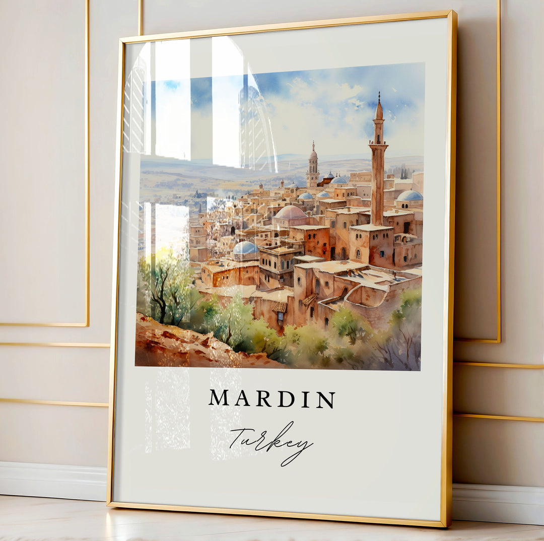 Mardin Turkey wall art - Mardin Turkey poster print, Mardin Turkey Wedding gift, Birthday present, Custom Text