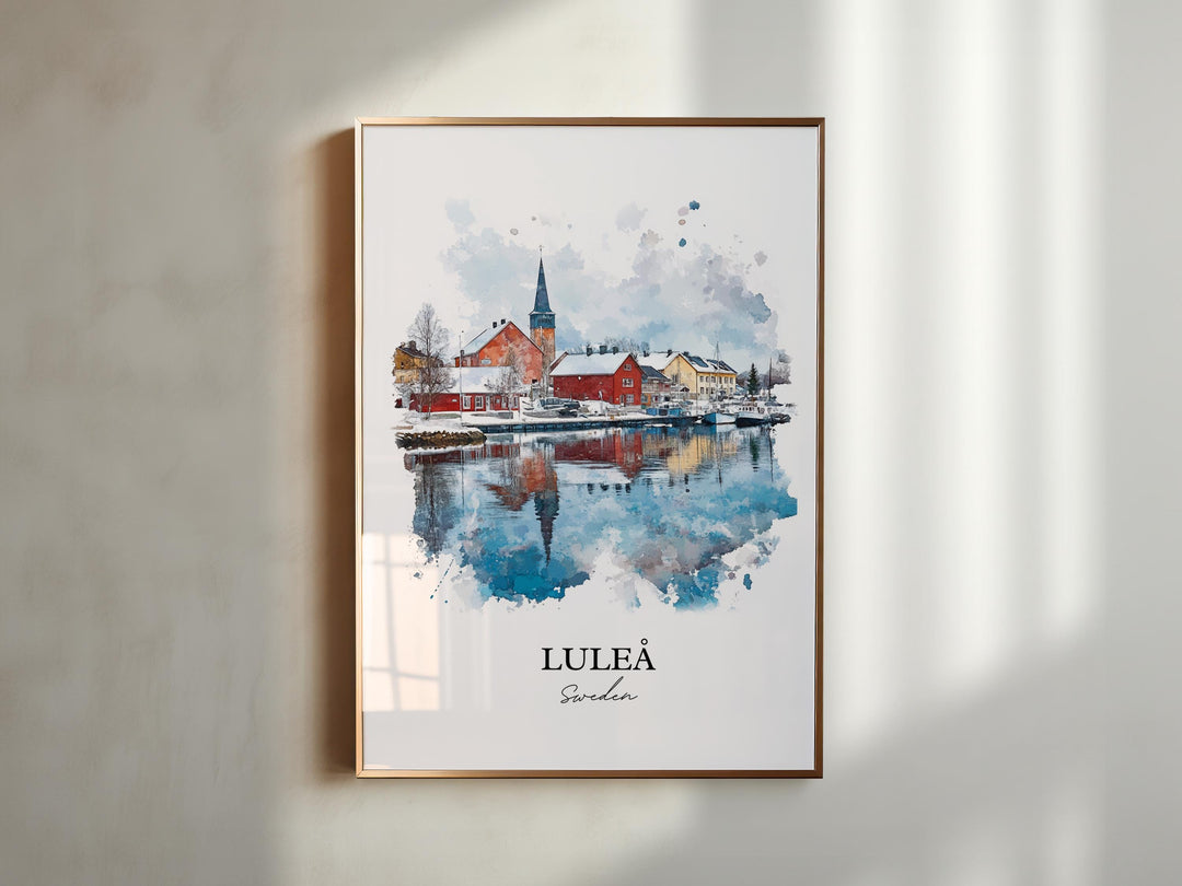 Luleå Travel Print Wall Art Luleå Wall Hanging Home Décor Luleå Gift Art Lovers Sweden Art Lover Gift Luleå Poster