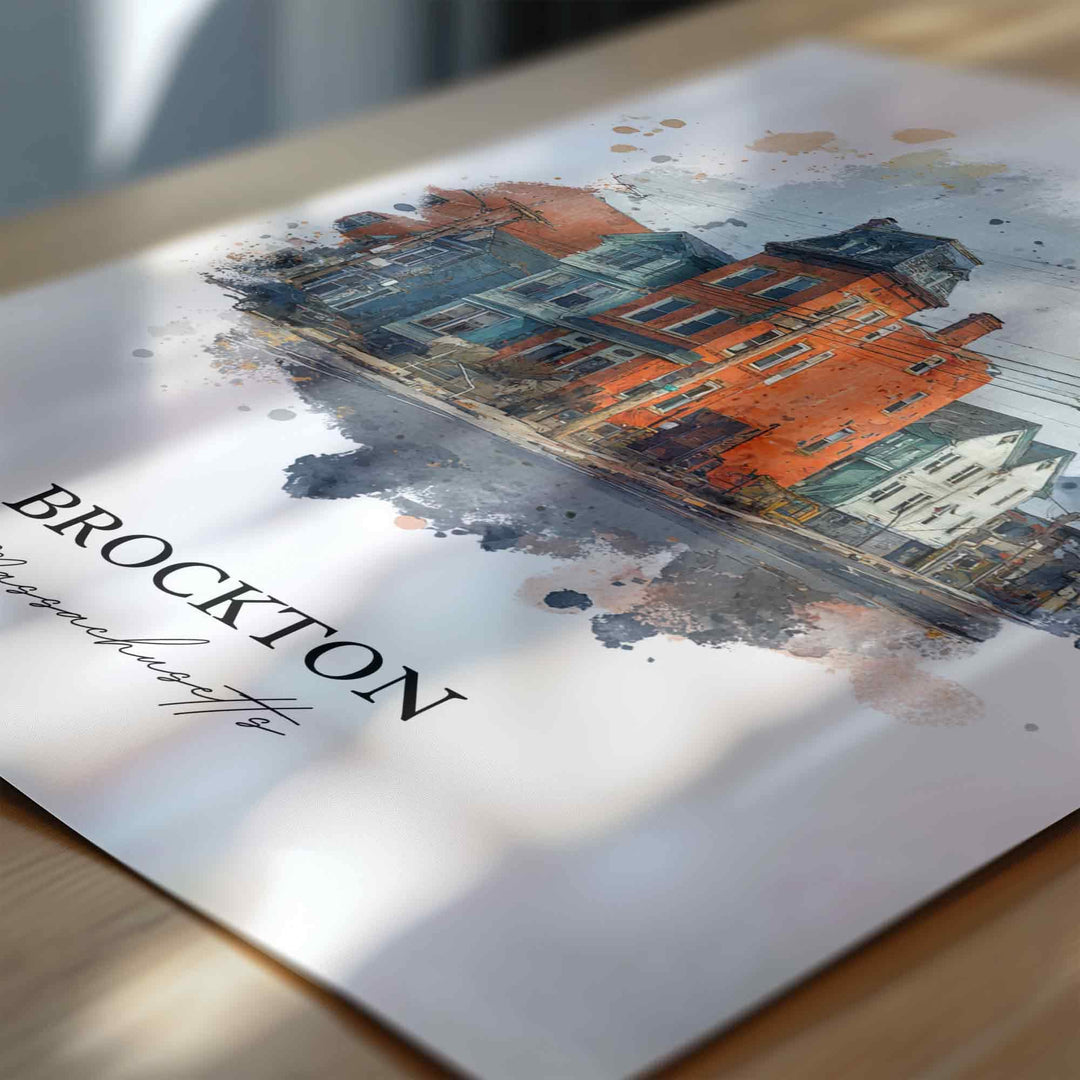 Brockton, Massachusetts – Watercolor Art Print