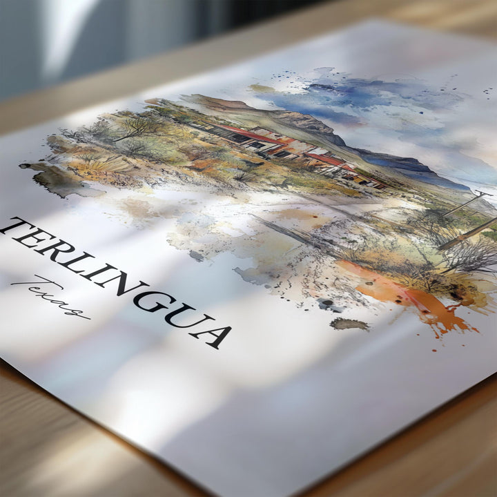Terlingua TX Wall Art, Terlingua Print, Texas Watercolor Art, Terlingua Texas Gift, Travel Print, Travel Poster, Housewarming Gift