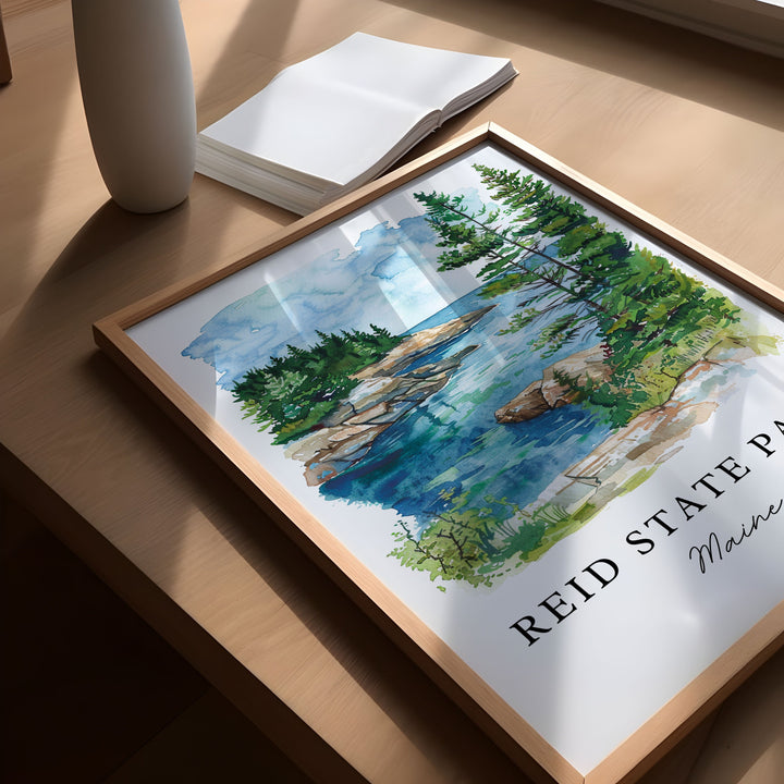 Reid State Park Art, Maine Print, Georgetown ME Wall Art, Reid State Park Gift, Travel Print, Travel Poster, Travel Gift, Housewarming Gift