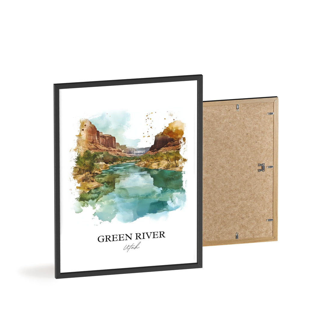 Green River Wall Art, Emery County Print, Utah Watercolor Art, Green River UT Gift, Travel Print, Travel Poster, Housewarming Gift