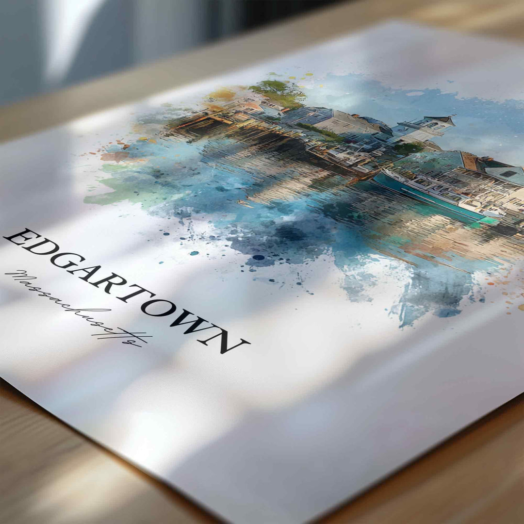 Edgartown, MA – Watercolor Art Print