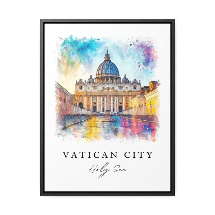 Vatican City watercolor travel art - Holy See, The Vatican print, Wedding gift, Birthday present, Custom Text, Perfect Gift