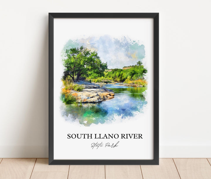 South Llano River Park Wall Art, Junction TX Print, Texas Artwork, South Llano River Gift, Travel Print, Travel Poster, Housewarming Gift
