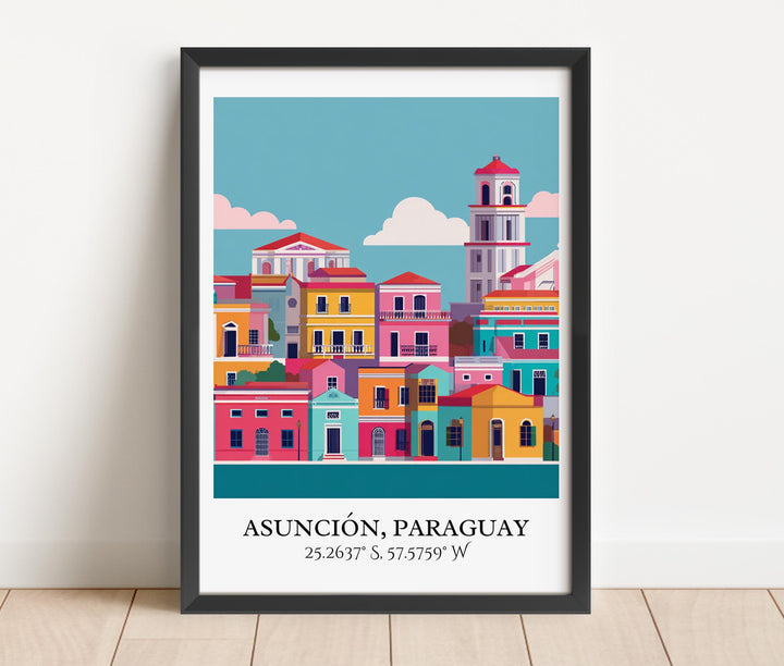 Asunción Art, Asunción Retro Travel Art, Asunción Paraguay Home Decor, Paraguay Gift, Paraguay Travel Art, Travel Prints, Housewarming Gift