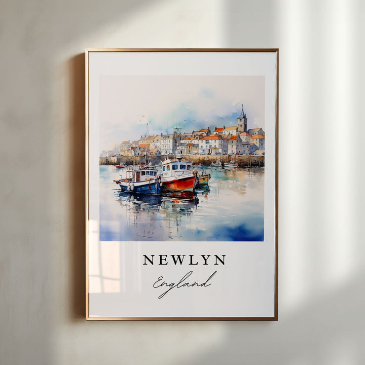 Newlyn England Wall Art, Newlyn Print, Cornwall Watercolor Art, Newlyn UK Gift,