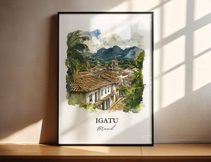 Igatu Brazil Wall Art, Igatu Ruins Print, Brazil Watercolor Art, Igatu Brazil Gift, Travel Print, Travel Poster, Housewarming Gift