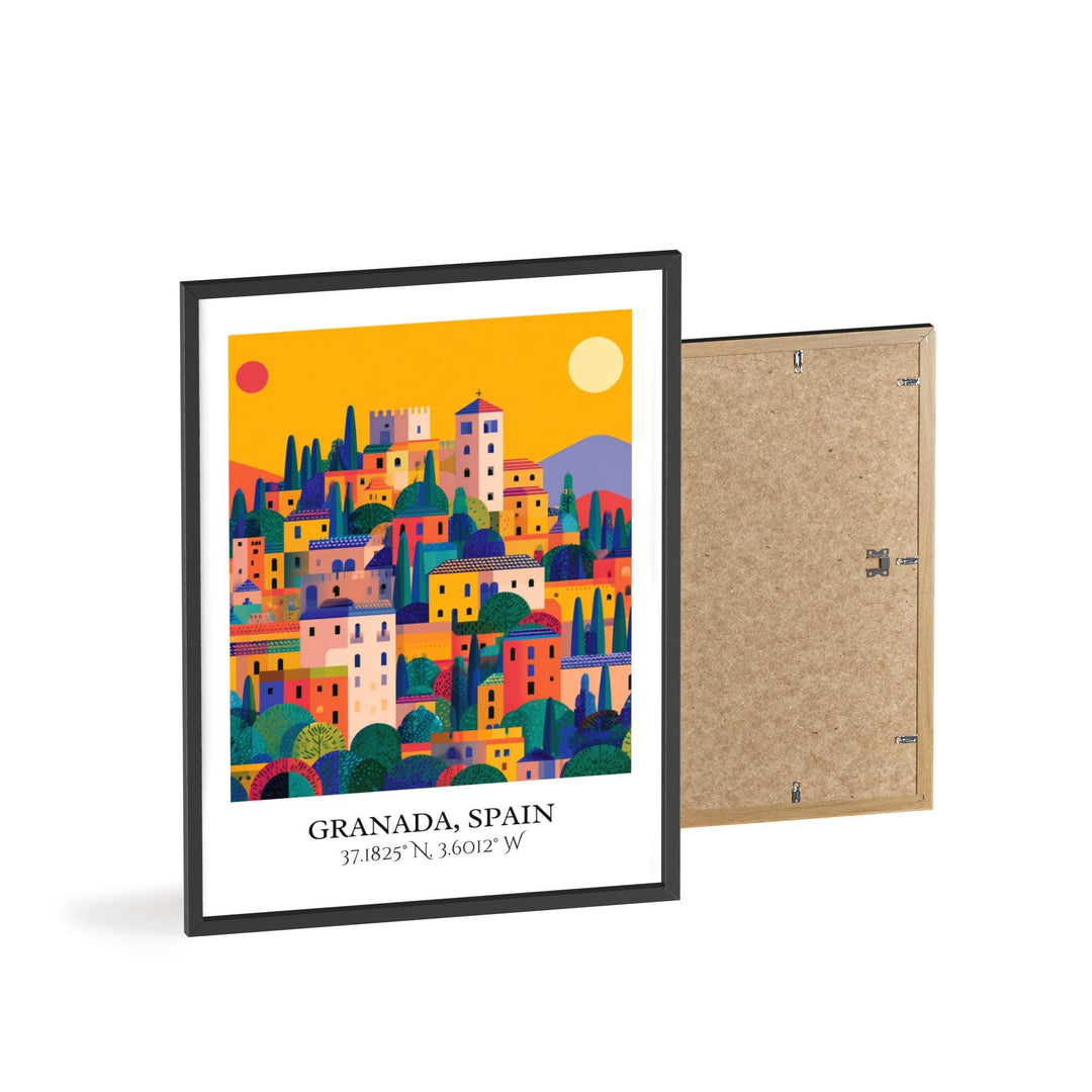 Granada Spain Art, Granada Retro Travel Art, Granada Spain Home Decor, Spain Gift, Spain Travel Art, Travel Prints, Housewarming Gift