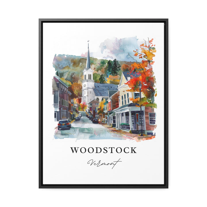 Woodstock Vermont Wall Art, Woodstock Print, Woodstock VT Watercolor, Woodstock VT Gift,