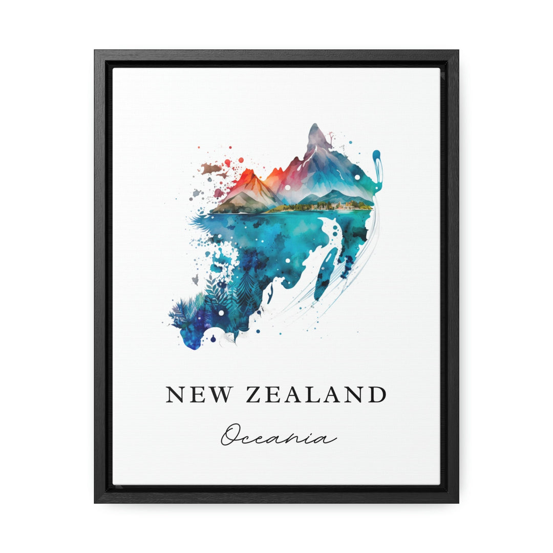 New Zealand traditional travel art - New Zealand poster, Wedding gift, Birthday present, Custom Text, Personalised Gift