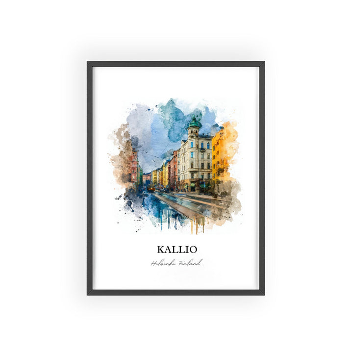 Kallio, Finland – Watercolor Art Print