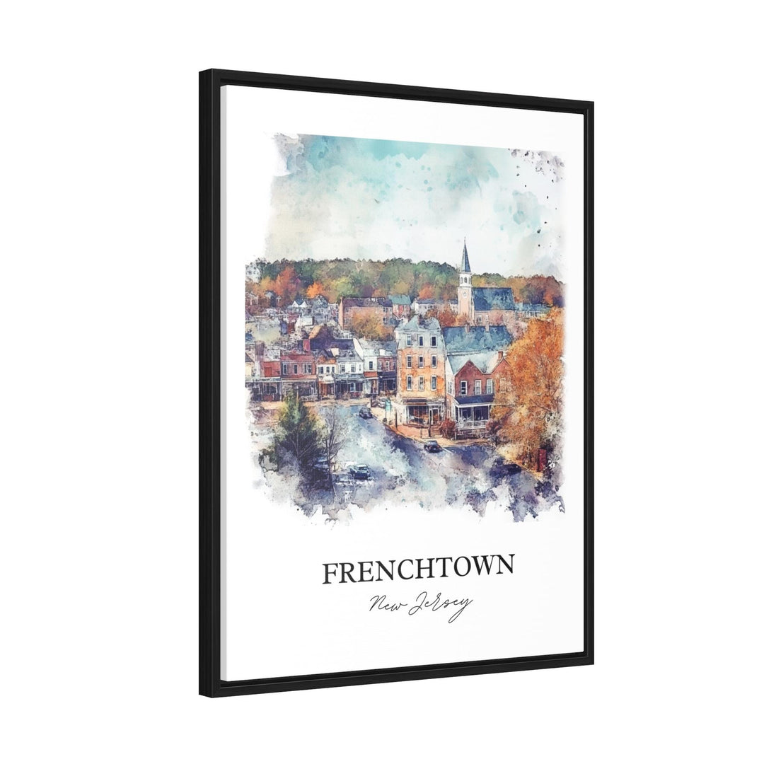 Frenchtown NJ Wall Art, Hunterdon County Print, NJ Towns Watercolor Art, Frenchtown NJ Gift, Travel Print, Travel Poster, Housewarming Gift