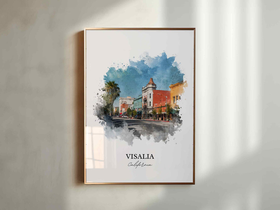Visalia, California – Watercolor Art Print