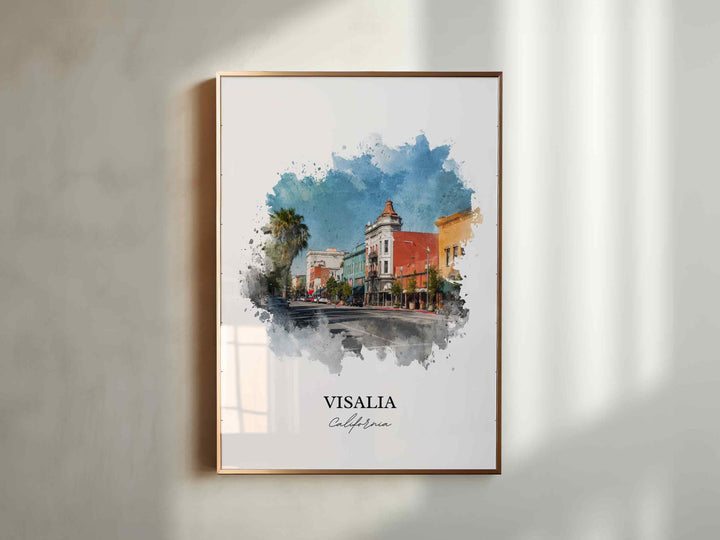 Visalia, California – Watercolor Art Print