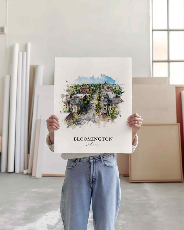 Bloomington, IN – Watercolor Art Print