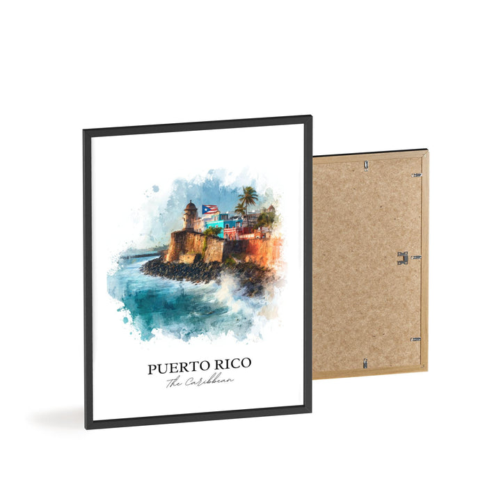 Puerto Rico Wall Art, Puerto Rico Print, Puerto Rico Watercolor Art, Puerto Rico Gift, Travel Print, Travel Poster, Housewarming Gift