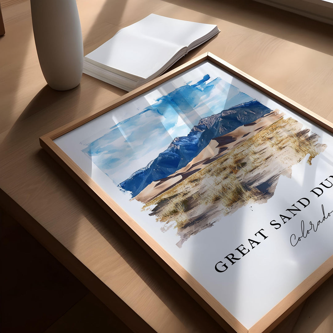 Great Sand Dunes, Colorado – Watercolor Art Print