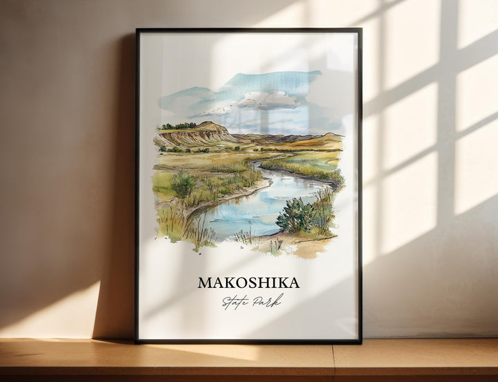 Makoshika State Park Art, Glendive MT Print, Montana Watercolor Art, Makoshika Park Gift, Travel Print, Travel Poster, Housewarming Gift