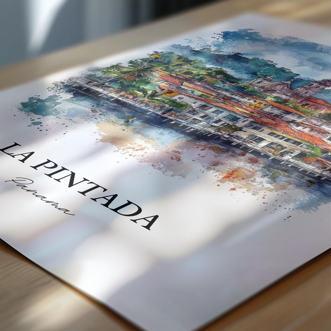 La Pintada Wall Art, La Pintada Panama Print, Panama Watercolor Art, La Pintada Gift, Travel Print, Travel Poster, Housewarming Gift