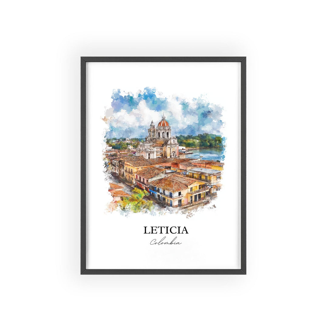 Leticia Colombia Wall Art, Amazon River Print, Colombia Watercolor, Leticia Colombia Gift, Travel Print, Travel Poster, Housewarming Gift