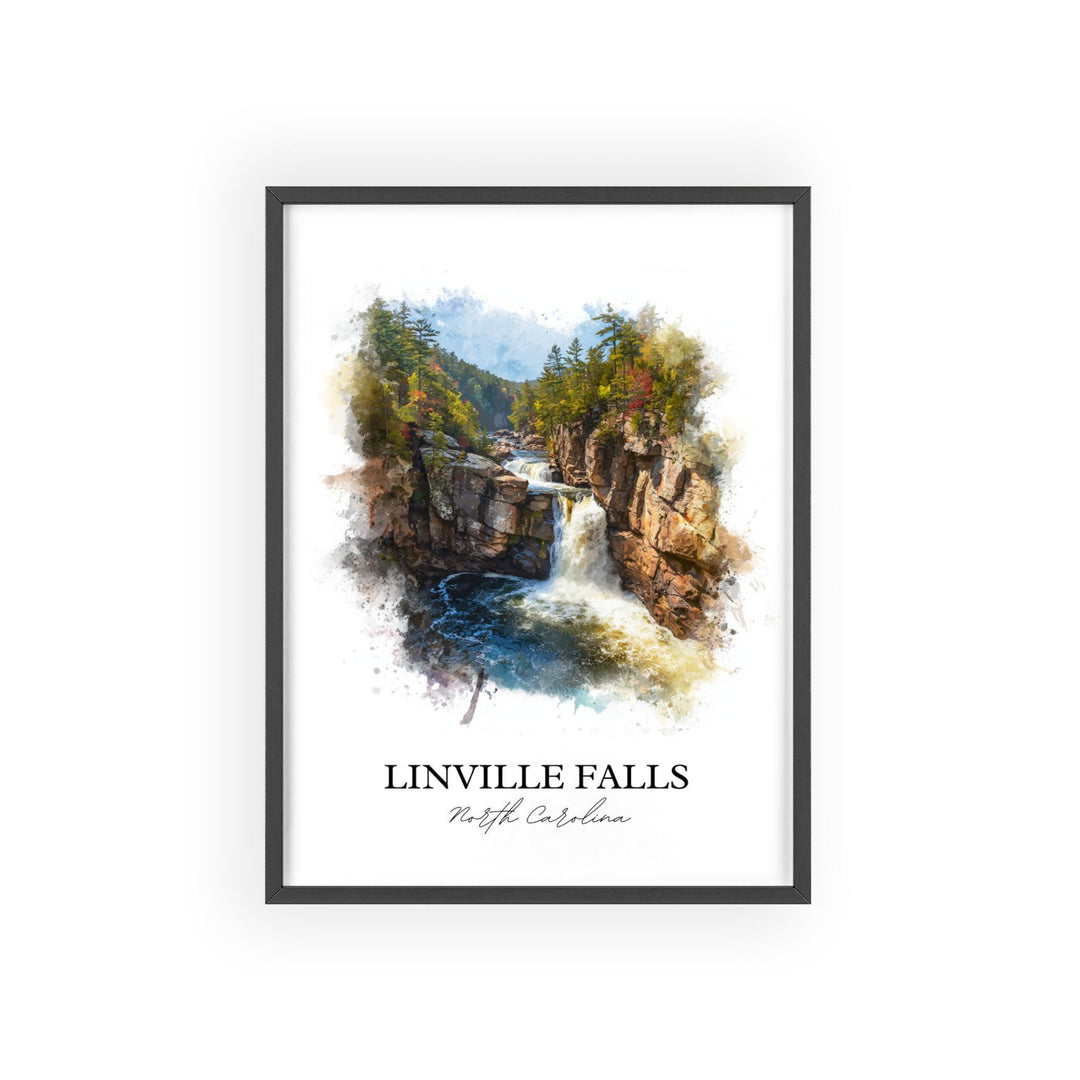 Linville Falls Wall Art, Linville NC Print, North Carolina Artwork, Linville Falls Gift, Travel Print, Travel Poster, Housewarming Gift