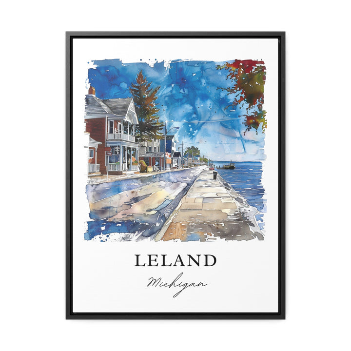 Leland Michigan Wall Art, Leland MI Print, Leland Watercolor, Leelanau County Michigan Gift,
