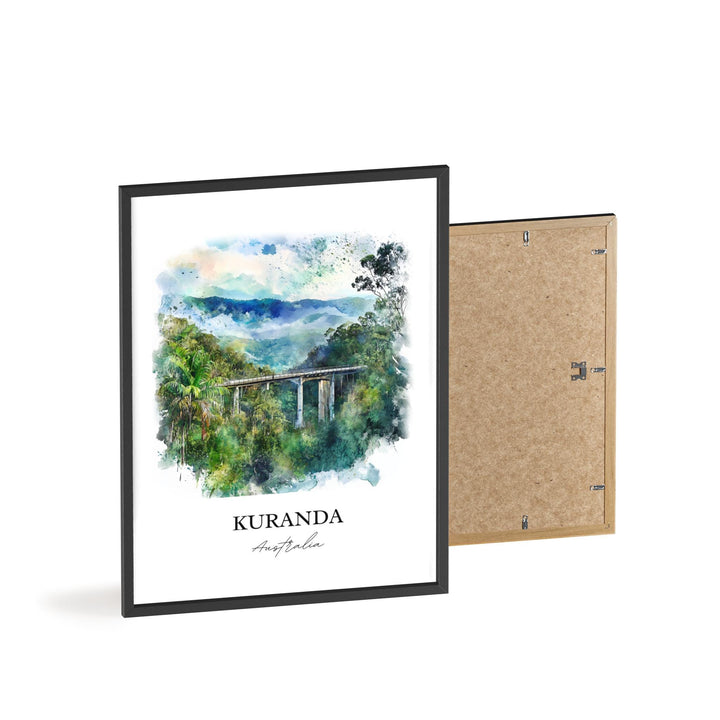 Kuranda Wall Art, Cairns Print, Queensland Watercolor Art, Kuranda Gift, Travel Print, Travel Poster, Housewarming Gift