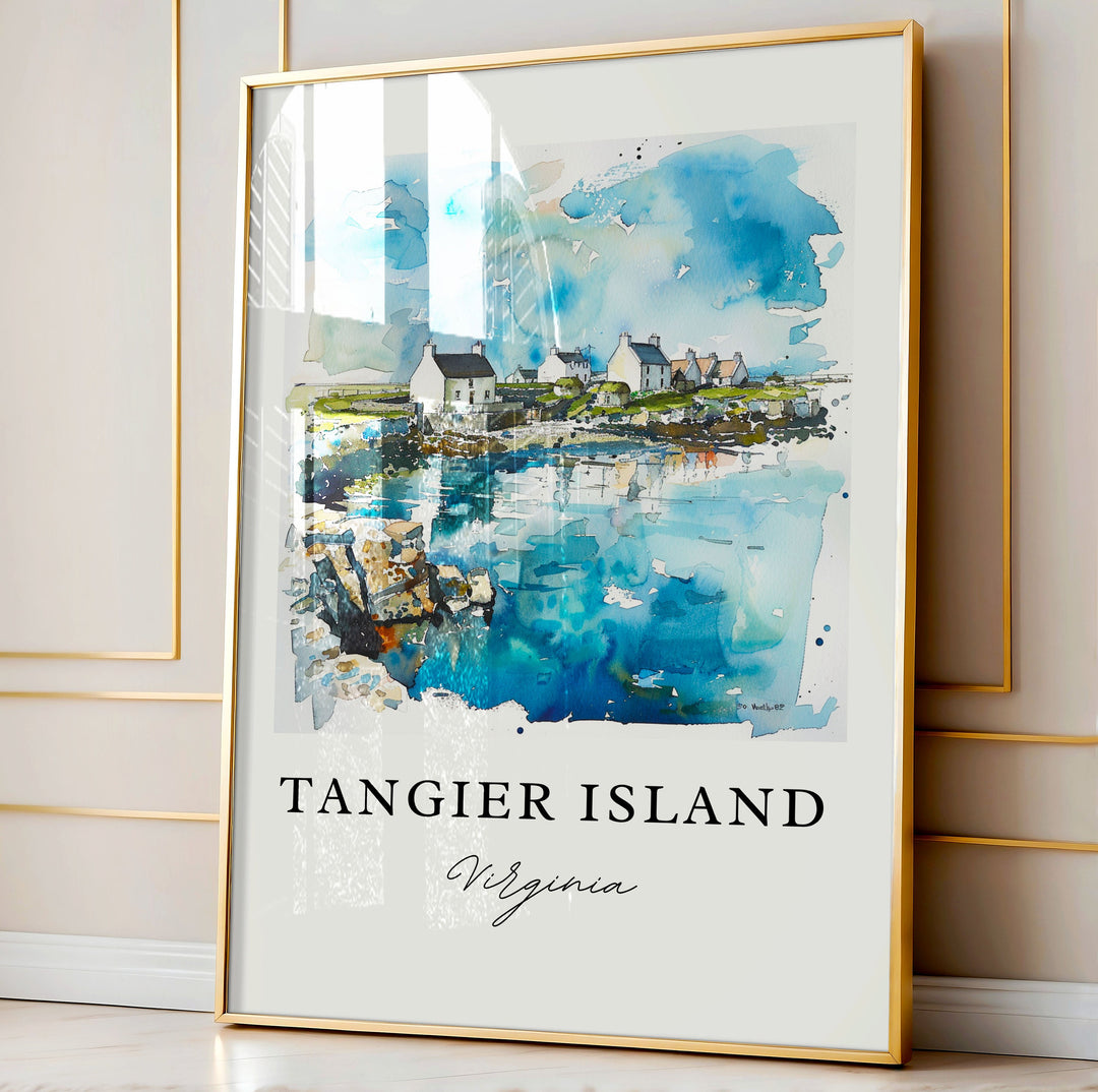 Tangier Island VA Art, Tangier Island Print, Tangier Island Watercolor, Chesapeake Bay Gift,