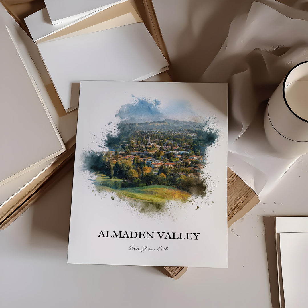 Almaden Valley, CA – Watercolor Art Print