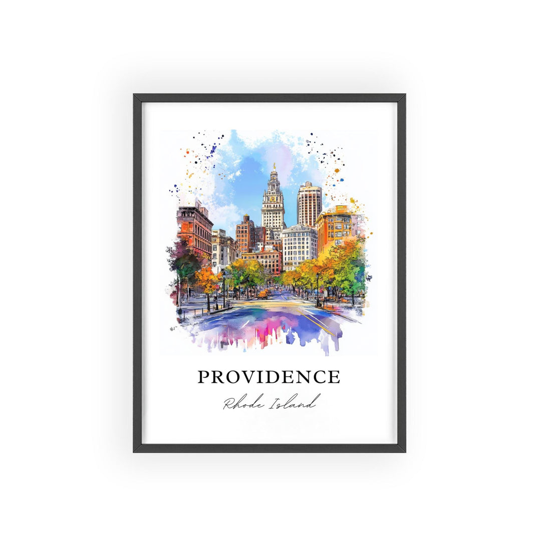 Providence RI Wall Art, Providence Print, Rhode Island Watercolor Art, Providence Gift, Travel Print, Travel Poster, Housewarming Gift