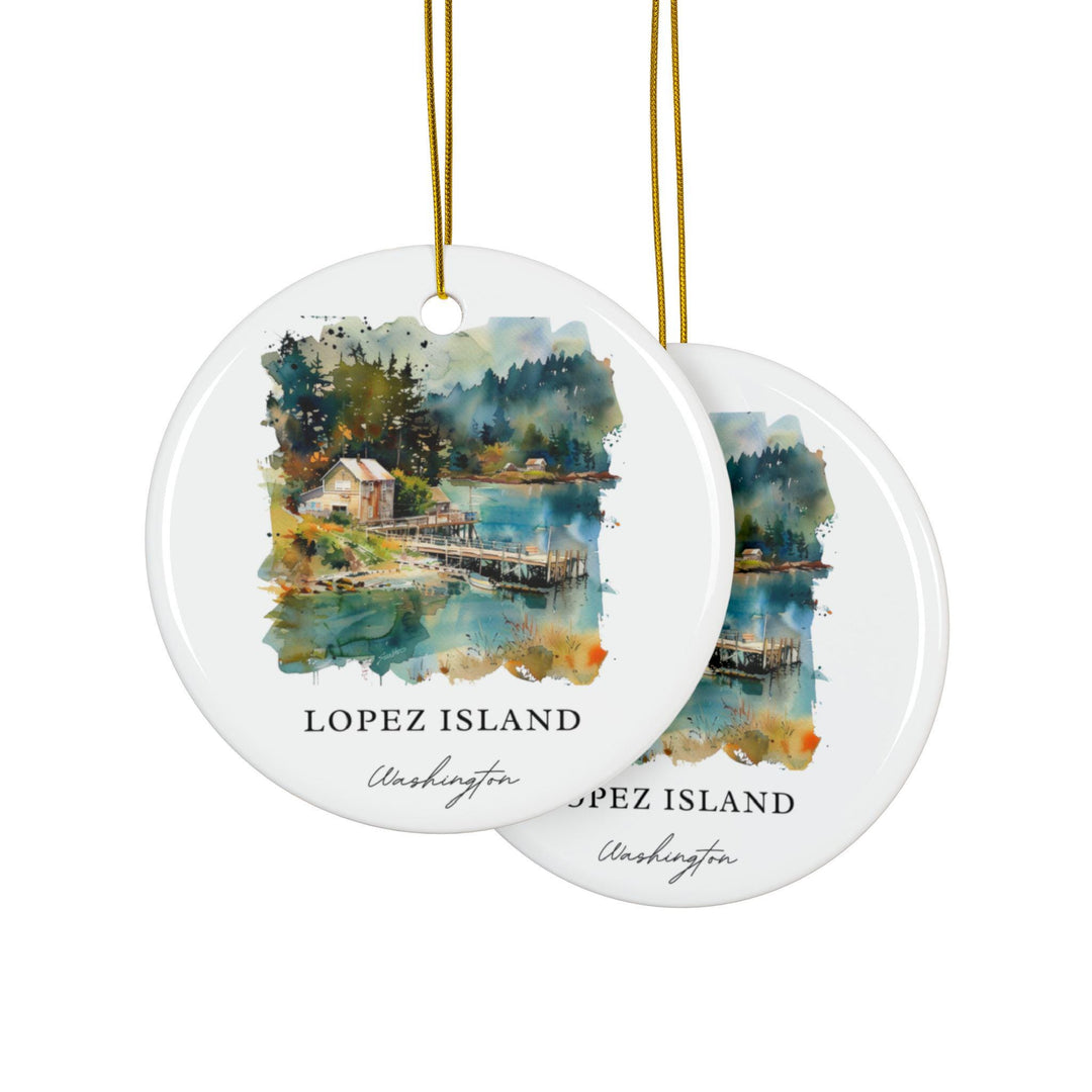 Lopez Island WA Ornament: Unique Lopez Island Souvenir, Lopez Island Xmas Decor, and Authentic Lopez Island Gift