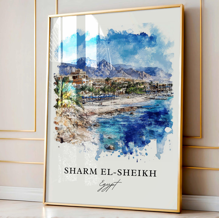 Sharm El-Sheikh Wall Art, Sharm El-Sheikh Print, Sharm El-Sheikh Watercolor Art, Sinai Gift,