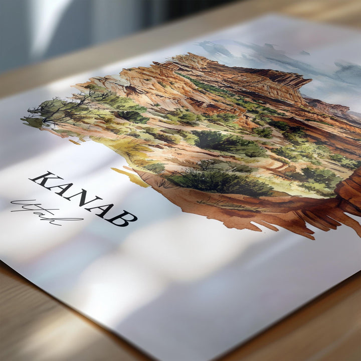 Kanab Utah Wall Art, Kane County Print, Utah Watercolor Art, Kanab Utah Gift, Travel Print, Travel Poster, Housewarming Gift