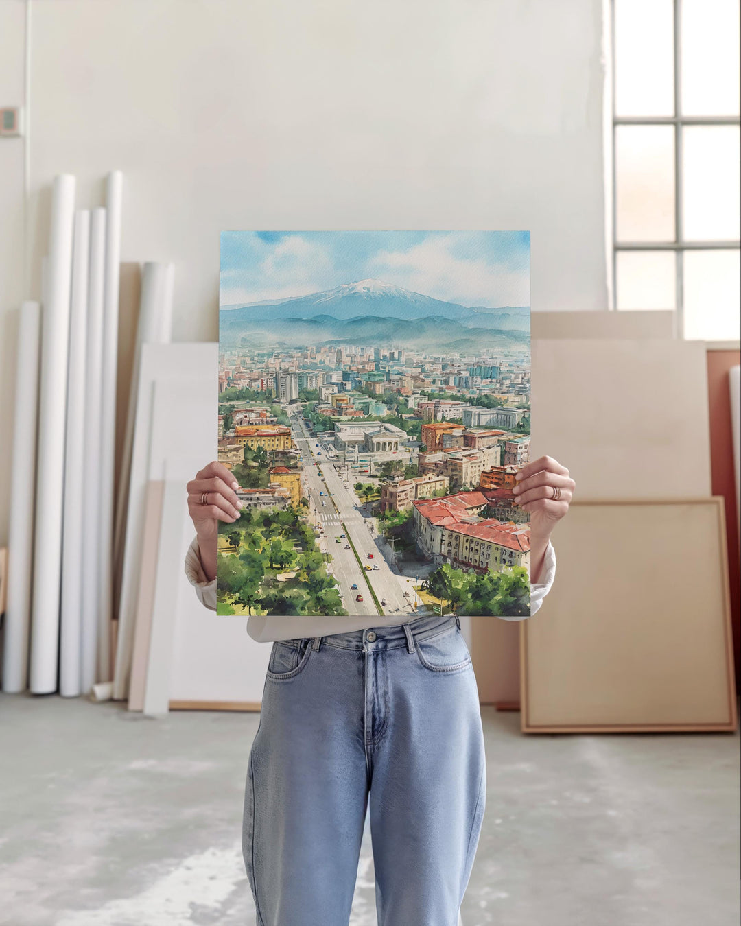 Tirana, Albania – Watercolor Art Print
