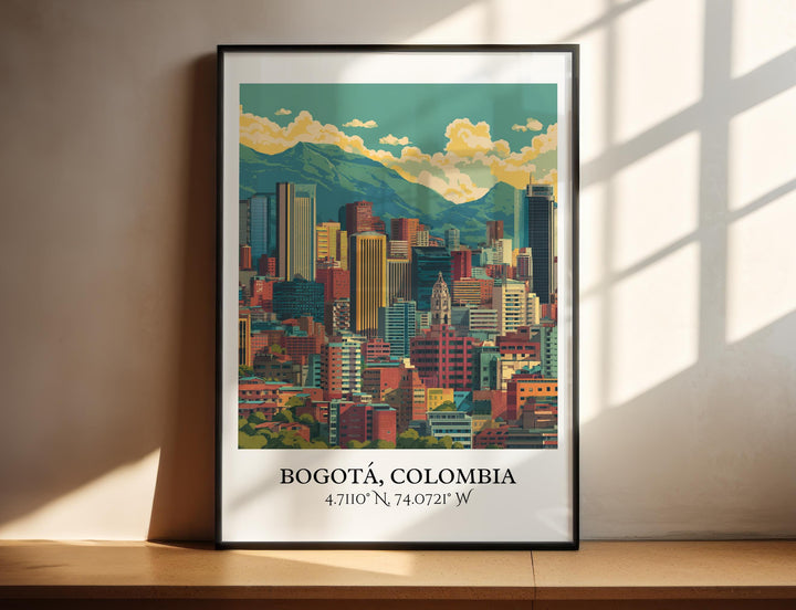 Bogotá Art, Bogotá Retro Travel Art, Bogotá Colombia Home Decor, Colombia Gift, Colombia Travel Art, Travel Prints, Housewarming Gift