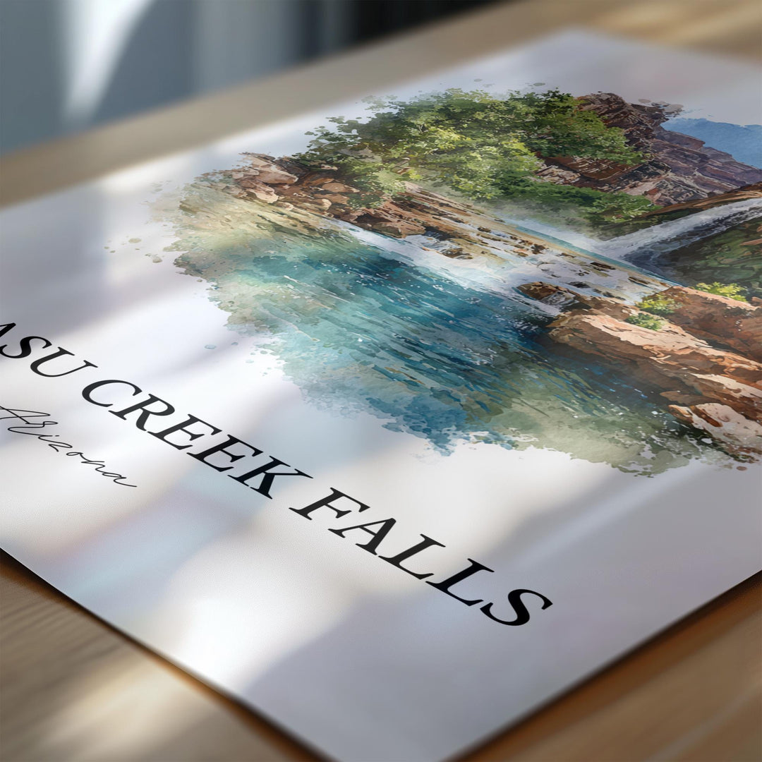 Havasu Creek Falls Wall Art, Grand Canyon Print, Arizona Artwork, Havasu Falls Gift, Travel Print, Travel Poster, Housewarming Gift