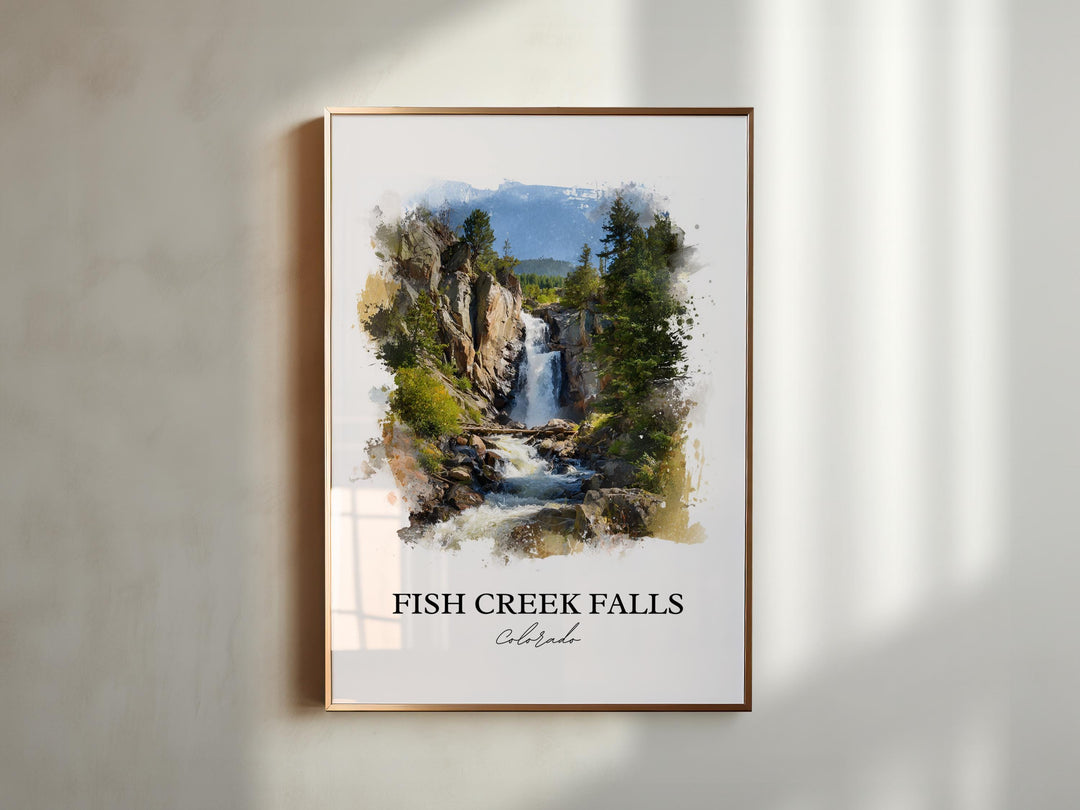 Fish Creek Falls Art, Steamboat Springs Print, Colorado Watercolor, Fish Creek Falls Gift, Travel Print, Travel Poster, Housewarming Gift