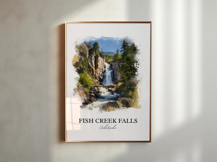 Fish Creek Falls Art, Steamboat Springs Print, Colorado Watercolor, Fish Creek Falls Gift, Travel Print, Travel Poster, Housewarming Gift