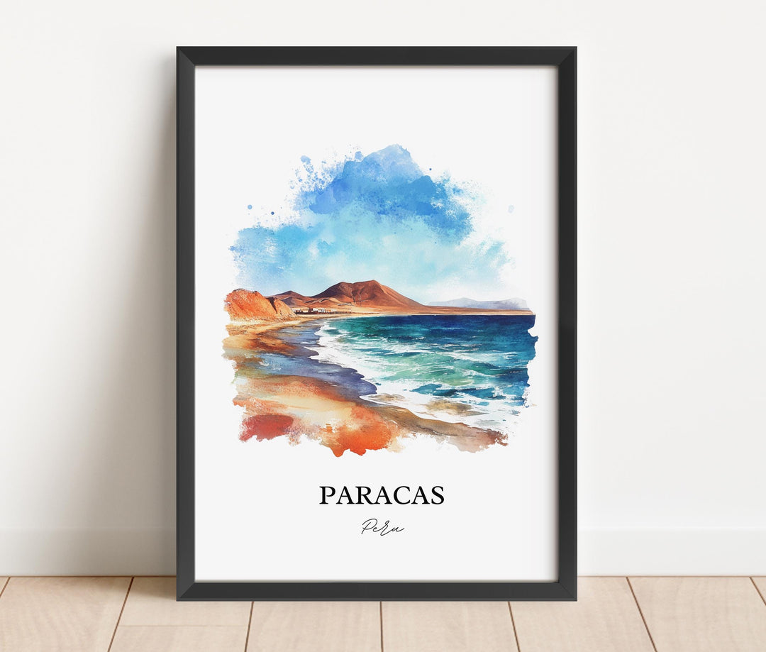 Paracas Peru Wall Art, El Chaco Beach Print, Peru Watercolor Art, Paracas Peru Gift, Travel Print, Travel Poster, Housewarming Gift