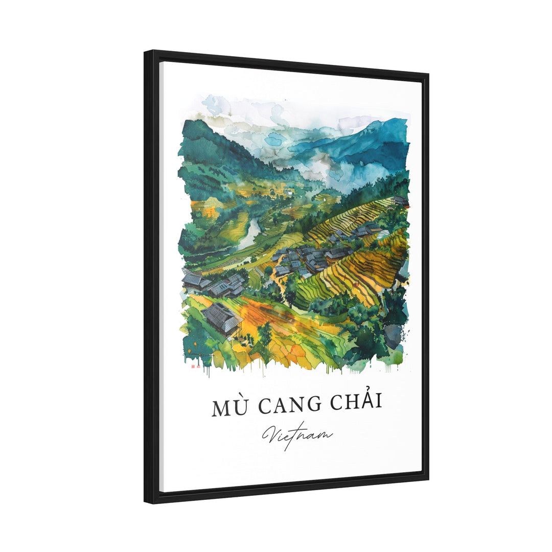 Mu Cang Chai Wall Art, Vietnam Print, Yên Bái Vietnam Watercolor, Vietnam Travel Gift,