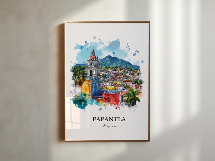 Papantla Mexico Wall Art, Veracruz State Print, Mexico Watercolor Art, Papantla Mexico Gift, Travel Print, Travel Poster, Housewarming Gift