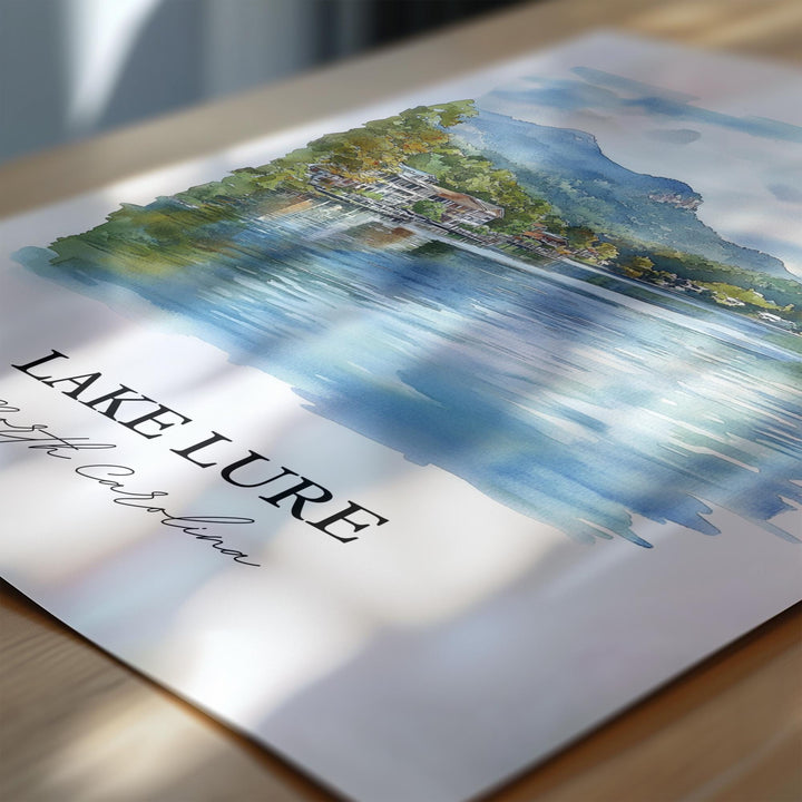 Lake Lure Wall Art, Rutherford County NC Print, North Carolina Artwork, Lake Lure NC Gift, Travel Print, Travel Poster, Housewarming Gift